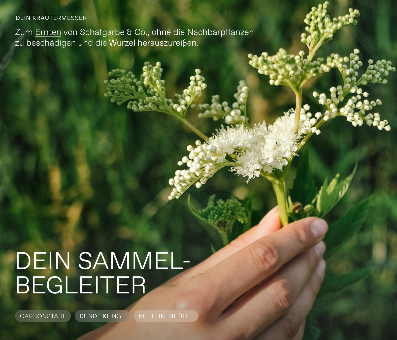 Kräutermesser mit Leinenhülle